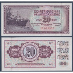 Yougoslavie Pick N°85, Billet de banque de 20 Dinara 1974-1981