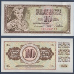 Yougoslavie Pick N°87, Billet de banque de 10 Dinara 1978-1981