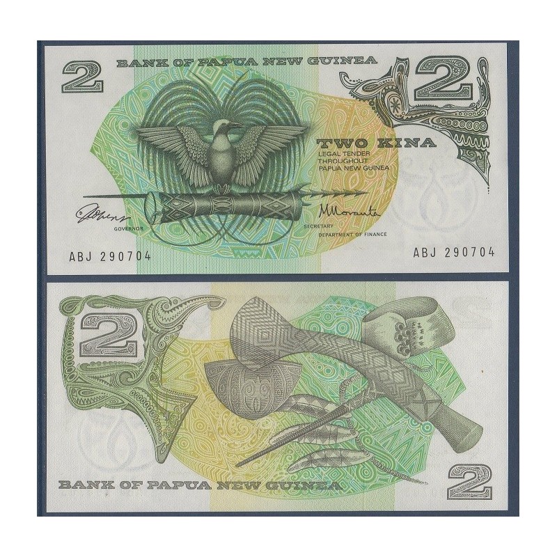 Papouasie Pick N°1a, Billet de banque de 2 Kina 1975
