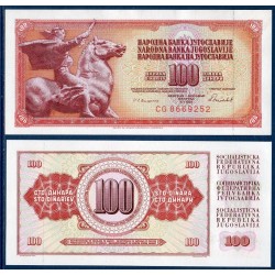 Yougoslavie Pick N°90c, Billet de banque de 100 Dinara 1986