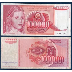 Yougoslavie Pick N°97, Billet de banque de 100000 Dinara 1989