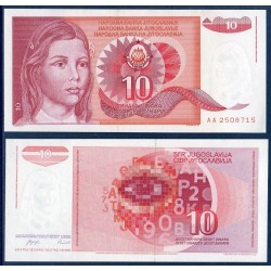 Yougoslavie Pick N°103, Billet de banque de 10 Dinara 1990