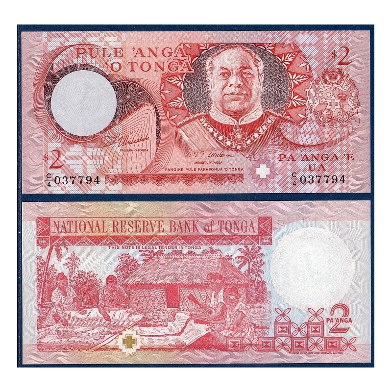 Tonga Pick N°32d, Billet de banque de 2 Pa'anga 1995