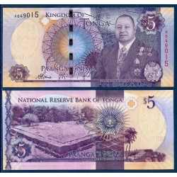 Tonga Pick N°45, Billet de banque de 5 Pa'anga 2015