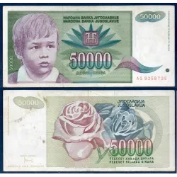 Yougoslavie Pick N°117, Billet de banque de 50000 Dinara 1992