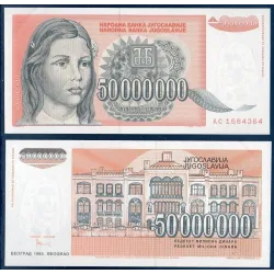 Yougoslavie Pick N°123, Billet de banque de 50.000.000 Dinara 1993