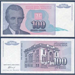 Yougoslavie Pick N°139a, Billet de banque de 100 Dinara 1994