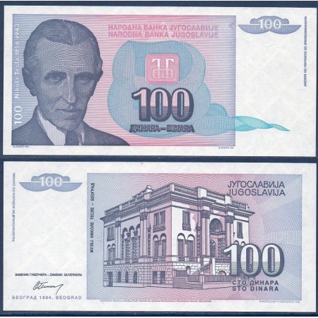 Yougoslavie Pick N°139a, Billet de banque de 100 Dinara 1994