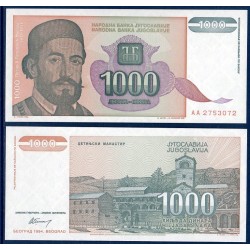 Yougoslavie Pick N°140a, Billet de banque de 1000 Dinara 1994