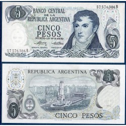 Argentine Pick N°294, Billet de banque de 5 Pesos 1974-1976