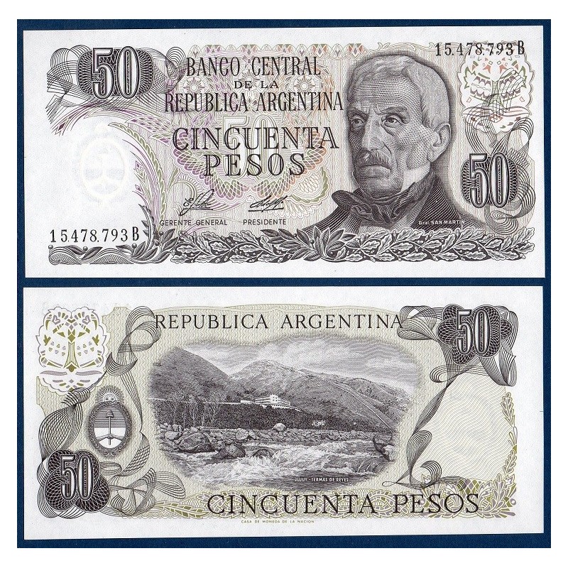 Argentine Pick N°301a, Billet de banque de 50 Pesos 1976