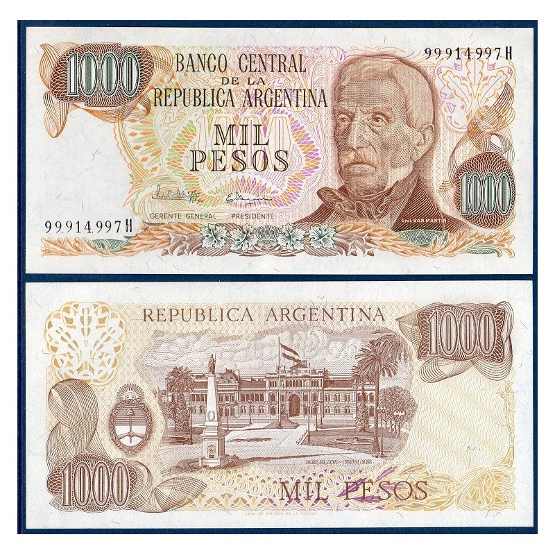 Argentine Pick N°304d, Billet de banque de 1000 Pesos 1976-1983
