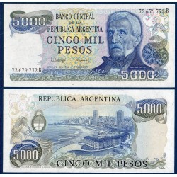 Argentine Pick N°305b, Billet de banque de 5000 Pesos 1977-1983