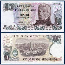 Argentine Pick N°312a, Billet de banque de 5 Pesos 1983-1984