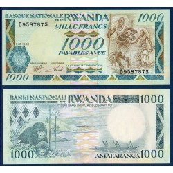 Rwanda Pick N°21, Billet de banque de 1000 Francs 1988-1989