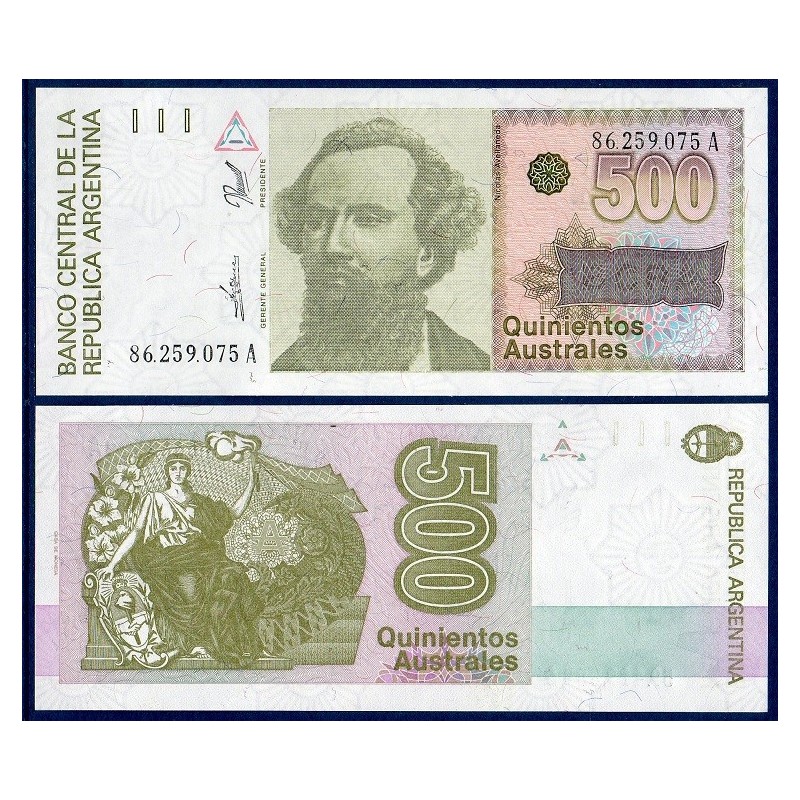 Argentine Pick N°328b, Billet de banque de 500 Australes 1988-1990