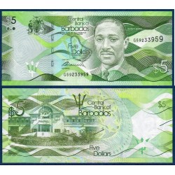 Barbade Pick N°74, Billet de banque de 5 dollars 2013