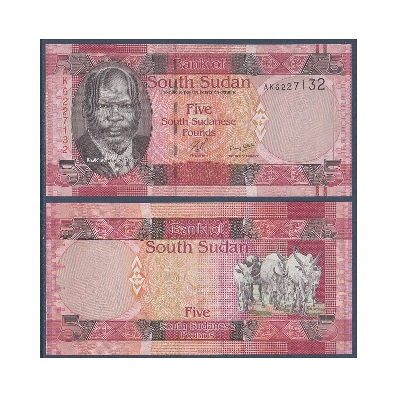 Sud Soudan Pick N°6, Billet de banque de 5 Pounds 2011