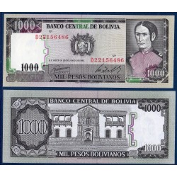 Bolivie Pick N°167, Billet de 1000 Pesos 1982