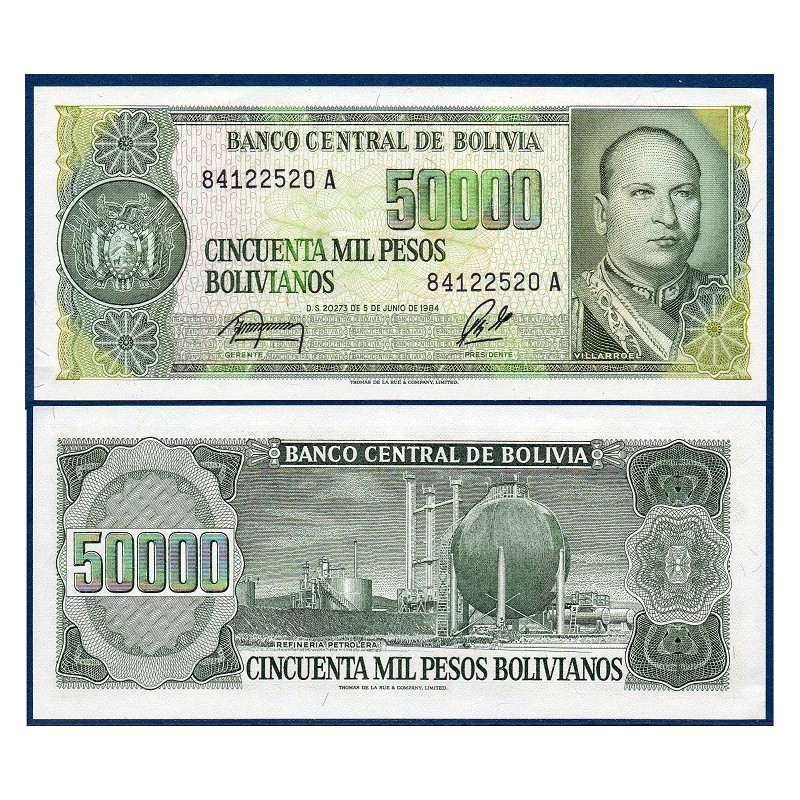 Bolivie Pick N°170a, Billet de banque de 50000 Pesos 1984