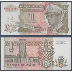 Zaire Pick N°47, Billet de banque de 1 Nouveau Likuta 1993