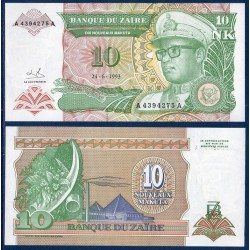 Zaire Pick N°49, Billet de banque de 10 Nouveaux Makuta 1993
