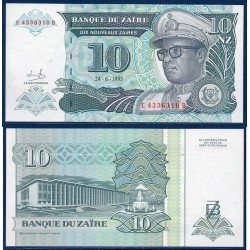 Zaire Pick N°54a, Billet de banque de 10 Nouveaux Zaires 1993