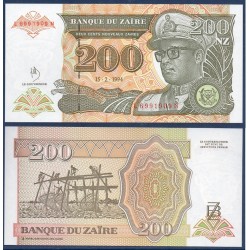 Zaire Pick N°61, Billet de banque de 200 Nouveaux Zaires 1994