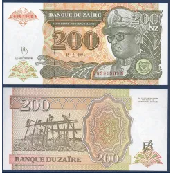 Zaire Pick N°61a, Billet de banque de 200 Nouveaux Zaires 1994