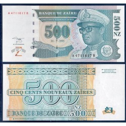 Zaire Pick N°65, Billet de banque de 500 Nouveaux Zaires 1994