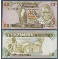 Zambie Pick N°24c, Billet de banque de 2 Kwacha 1980-1988