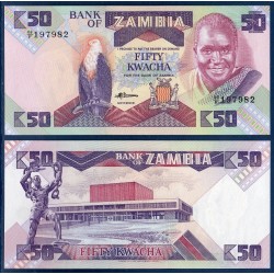 Zambie Pick N°28a, Billet de banque de 50 Kwacha 1986-1988