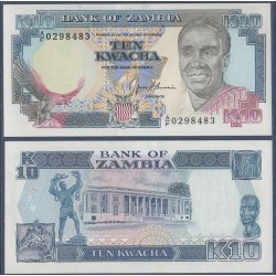 Zambie Pick N°31, Billet de banque de 10 Kwacha 1989-1991