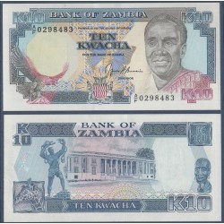 Zambie Pick N°31b, Billet de banque de 10 Kwacha 1989-1991