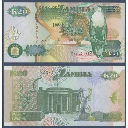 Zambie Pick N°36a, Billet de banque de 20 Kwacha 1992