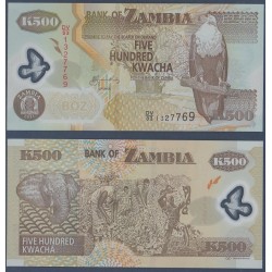 Zambie Pick N°43h, Billet de banque de 500 Kwacha 2011