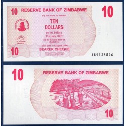Zimbabwe Pick N°39, Billet de banque de 10 Dollars 2006