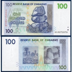 Zimbabwe Pick N°69, Billet de banque de 100 Dollars 2007