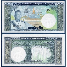 Laos Pick N°13b, Billet de banque de 200 Kip 1963