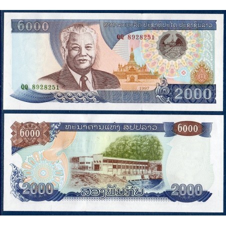 Laos Pick N°33a, Billet de banque de 2000 Kip 1997-2003