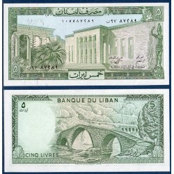 Liban Pick N°62d, Billet de banque de 5 Livres 1986