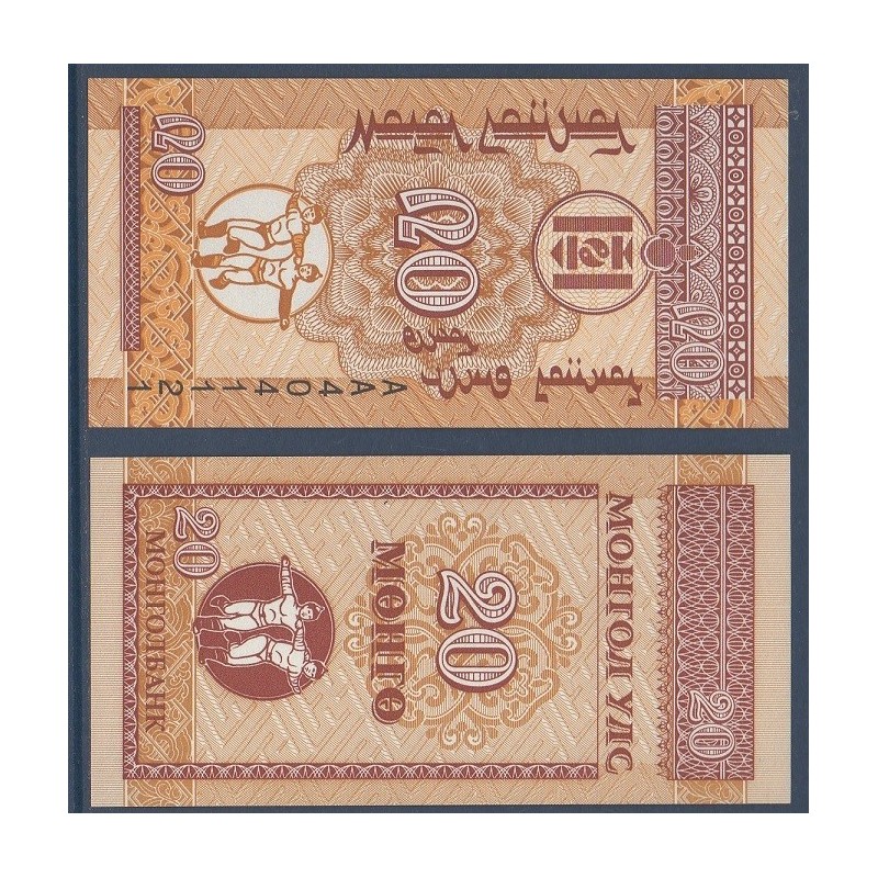 Mongolie Pick N°50, Billet de Banque de 20 Mongo 1993