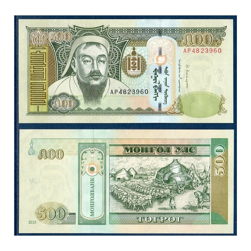 Mongolie Pick N°66d, Billet de Banque de 500 Togrog 2013