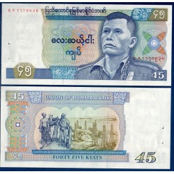Myanmar, Birmanie Pick N°64, Billet de banque de 45 Kyat 1986