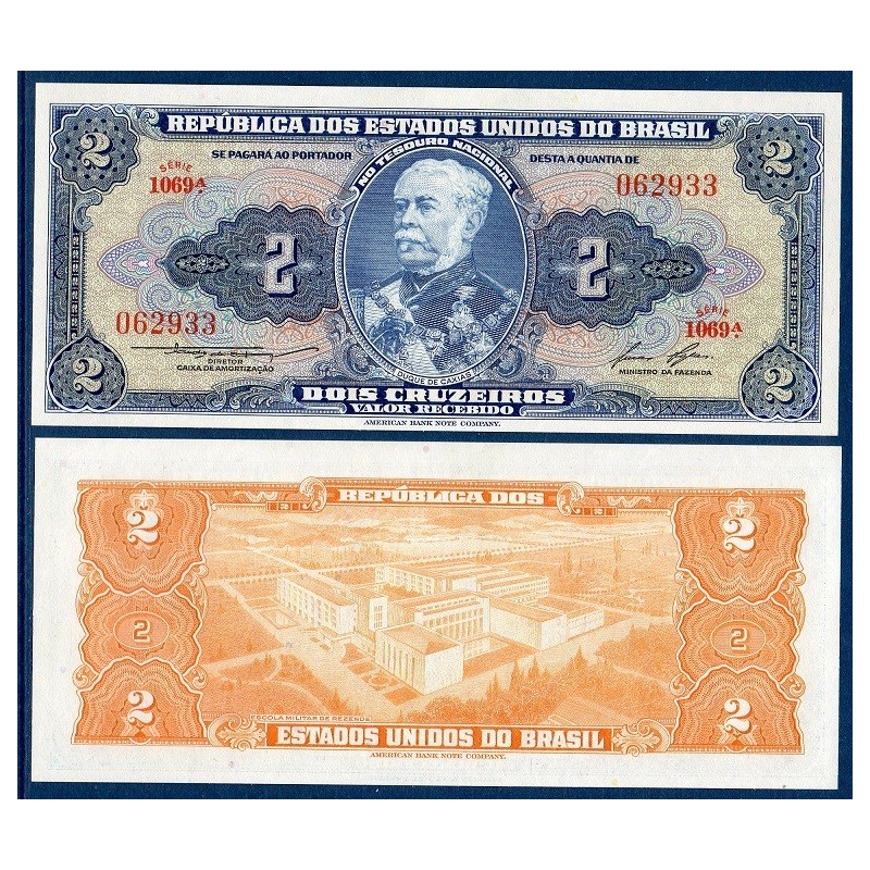 Bresil P.151b, neuf Billet de 2 Cruzeiros 1954 Duque de Caxias Bresil P.151b, neuf Billet de 2 Cruzeiros 1954 Duque de Caxias