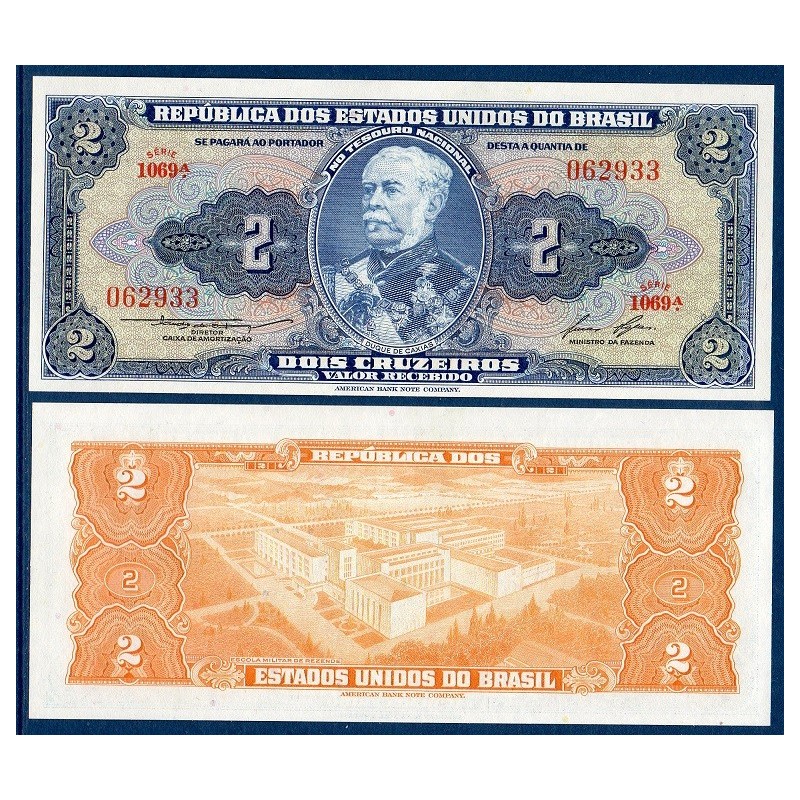 Bresil Pick N°151b, Billet de banque de 2 Cruzeiros 1954