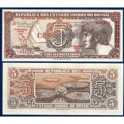 Bresil Pick N°166b, Billet de banque de 5 Cruzeiros 1961-1962