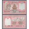 Nepal Pick N°30a, Billet de banque de 5 rupees 1985-2000