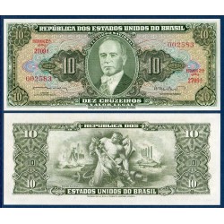 Bresil Pick N°177, Billet de banque de 10 cruzeiros 1962