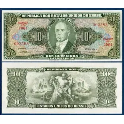 Bresil Pick N°177a, Billet de banque de 10 cruzeiros 1962